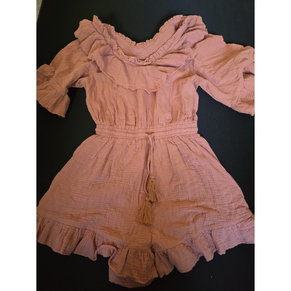 2.7 August Apparel Salmon Romper Ruffle Jumper Women's XL